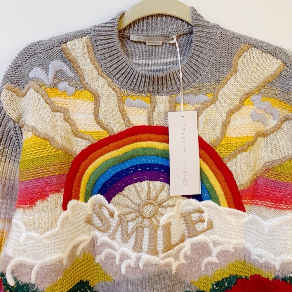 New STELLA MCCARTNEY Festive Smile Knit Sweater - Picture 8 of 8